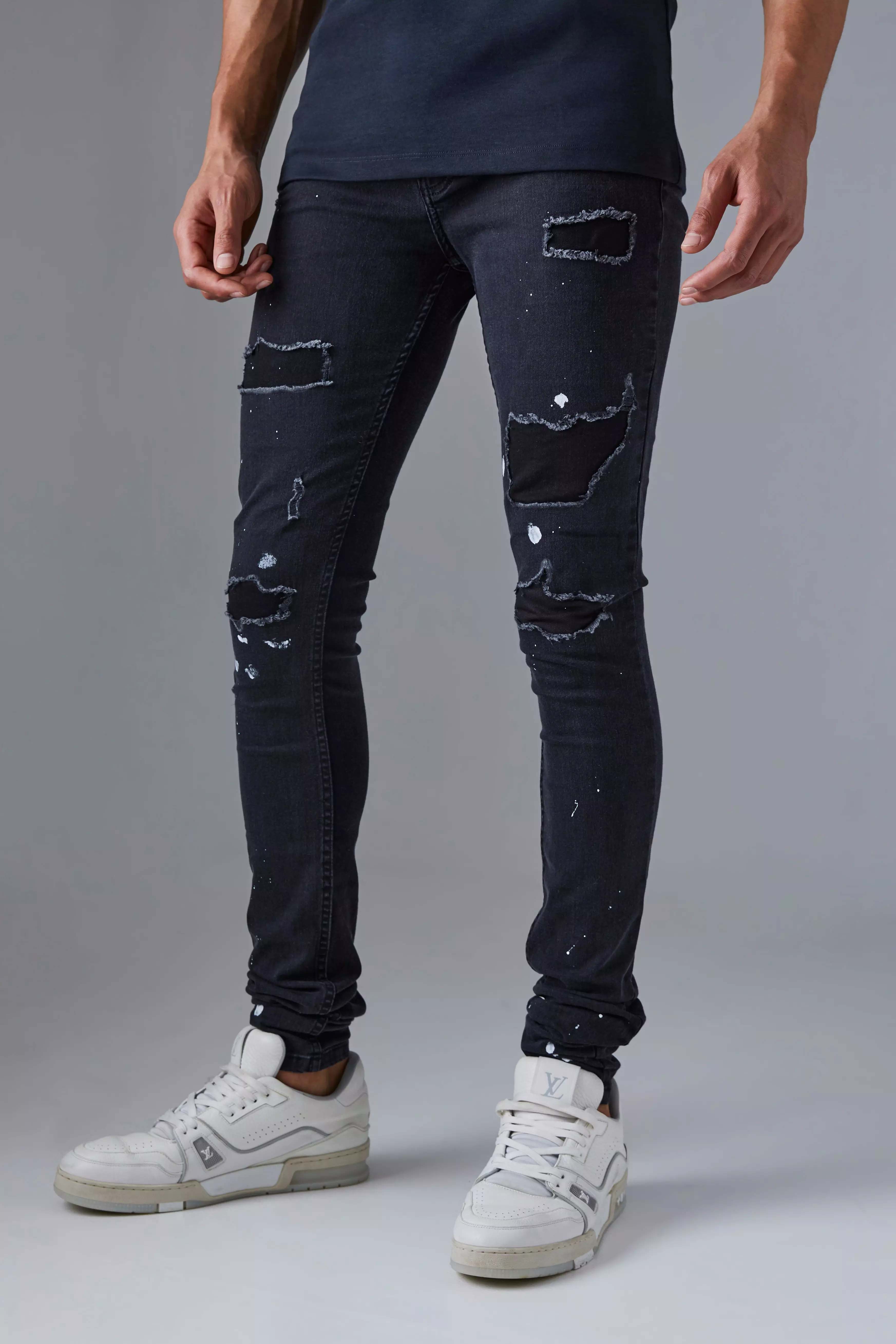 Mens jeans hot sale with paint